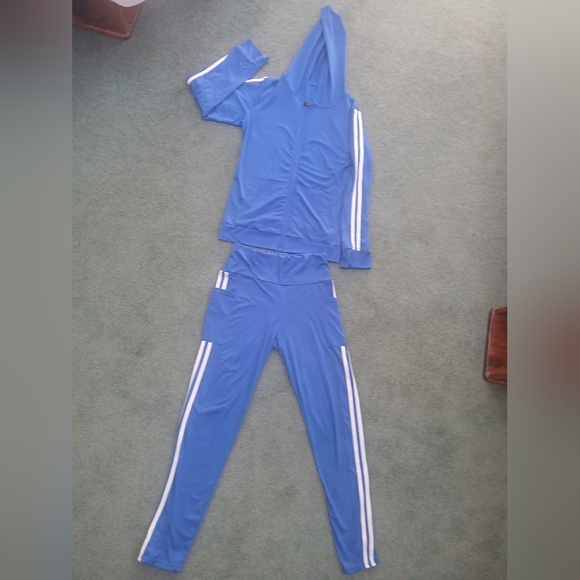 no brand Pants - Blue Women's Two-Piece Track Jacket & Pants Set